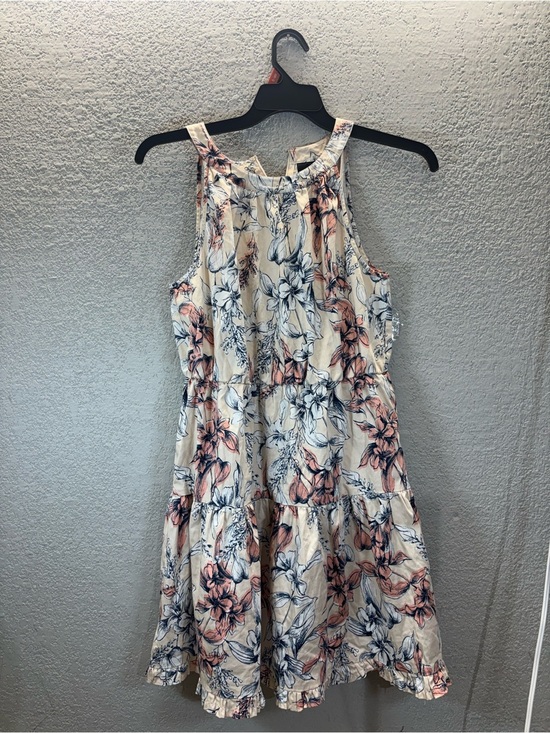 Alex Marie Dresses & Skirts - Alex Marie Cream Floral Halter Mini Dress with Blush and Navy Print